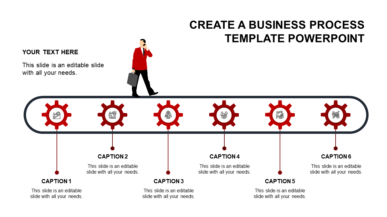 business process template powerpoint-red